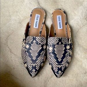 Steve Madden snakeskin mules